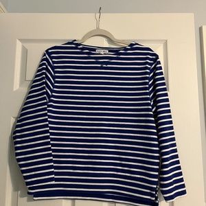 Alex Mill Lakeside Tee, size S, royal blue and white stripes